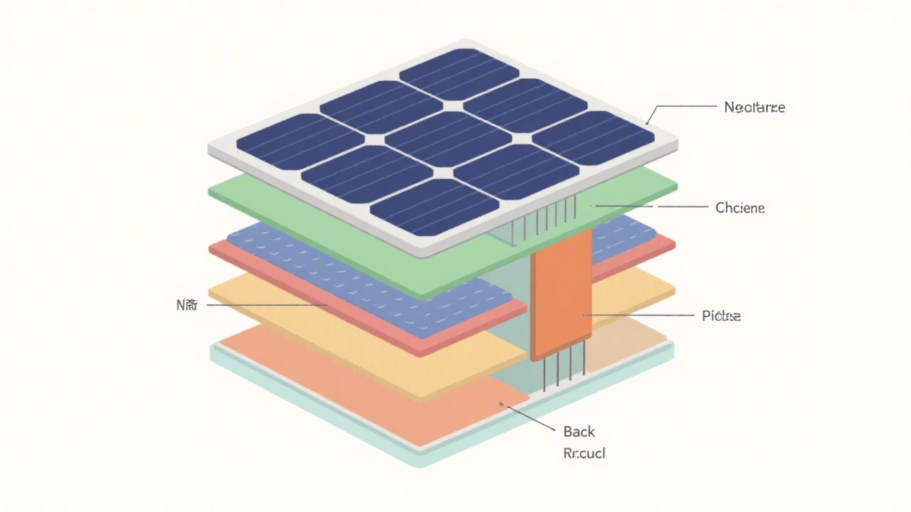 Diagram of photovoltaic cell structure