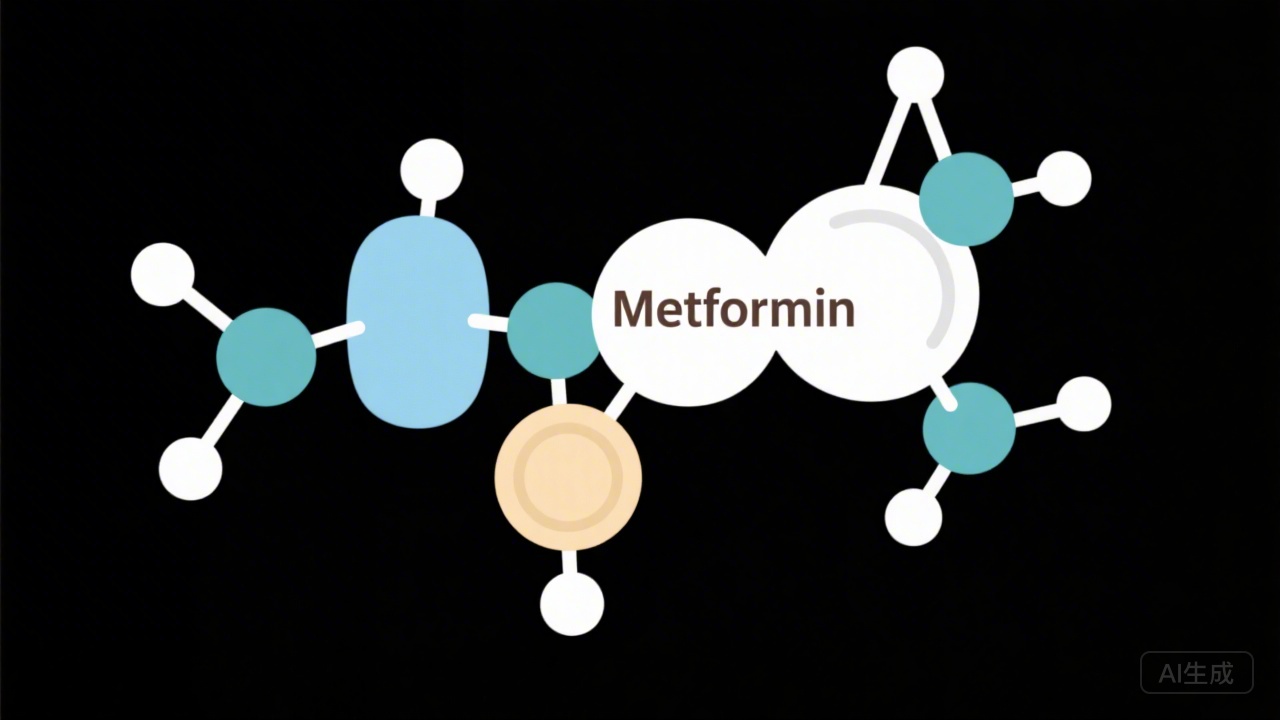 二甲双胍分子结构示意图