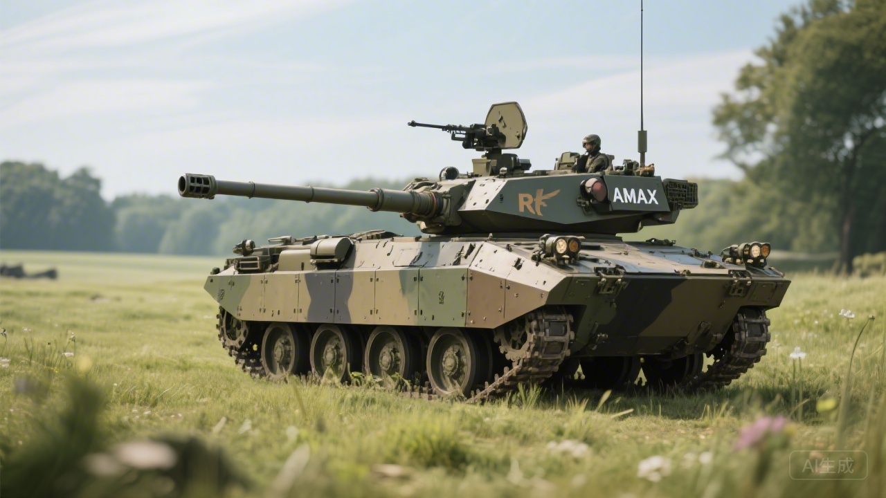 Боевая разведывательная машина AMX-10 RC на фоне поля