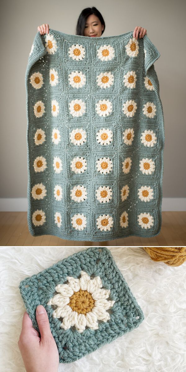 Colorful Wildflower Crochet Blankets