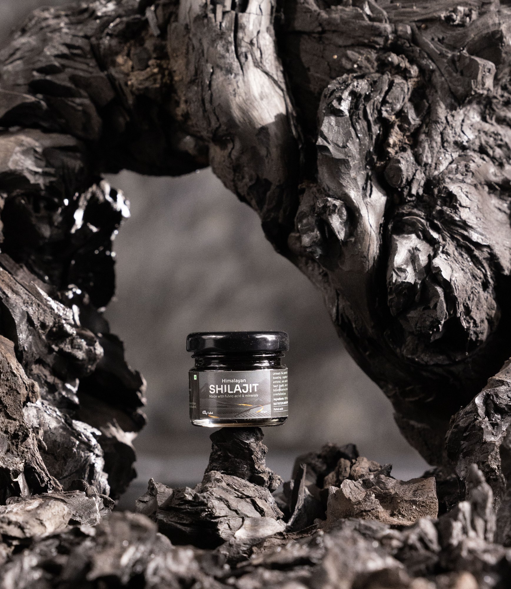 Pure Himalayan Shilajit Resin in glass jar from Gilgit Baltistan Pakistan