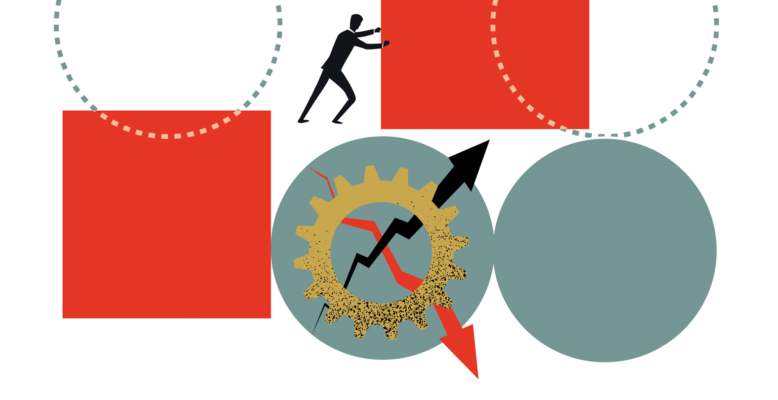 Abstract representation of market competition dynamics