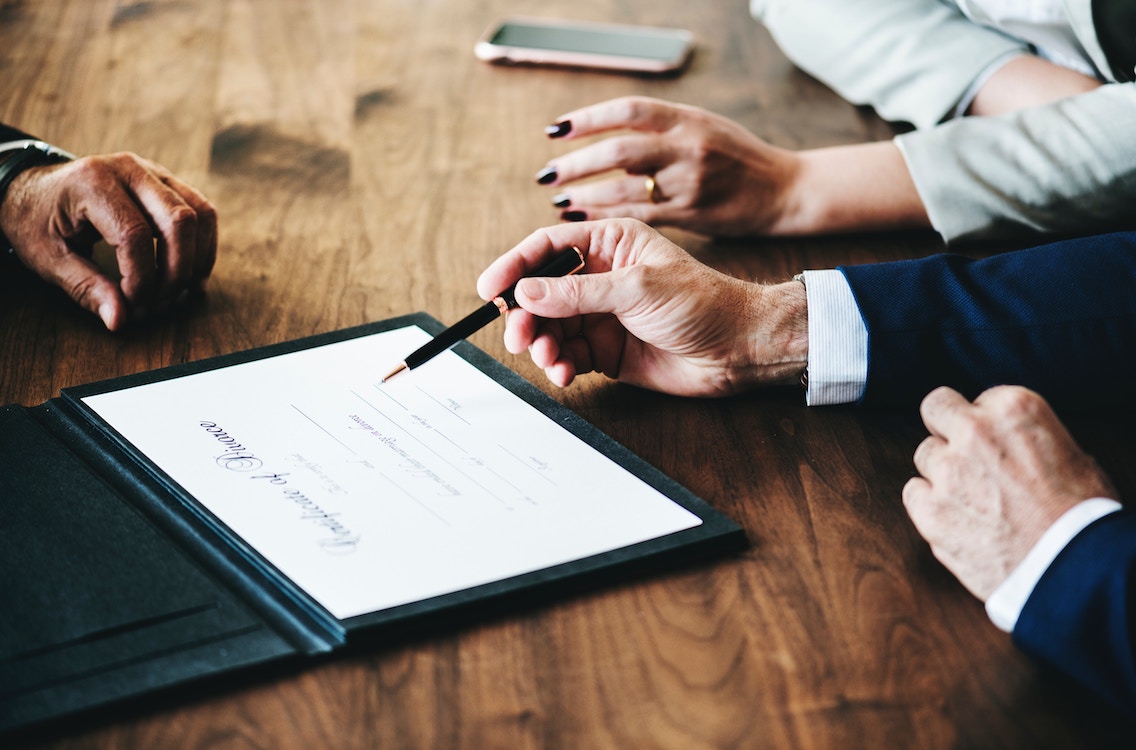 Signing a separation agreement with legal counsel