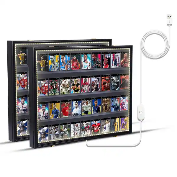 Lockable Sports Card Display Case with LED Lights, UV-Protected Acrylic for  Baseball and Trading Cards - Bed Bath & Beyond - 41062388