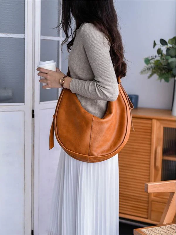 Slouchy Leather Hobo Bag