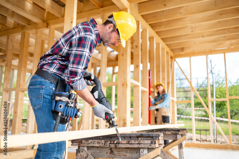 Professional in-house framing crew working on a Toronto residential project by best framing contractors