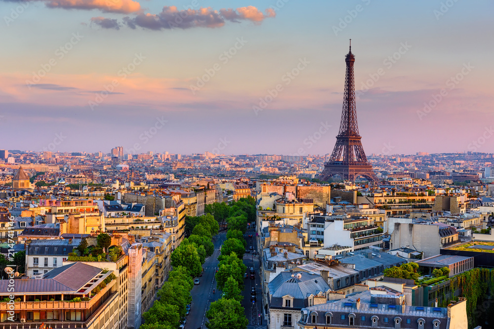 Paris Skyline with Eiffel Tower