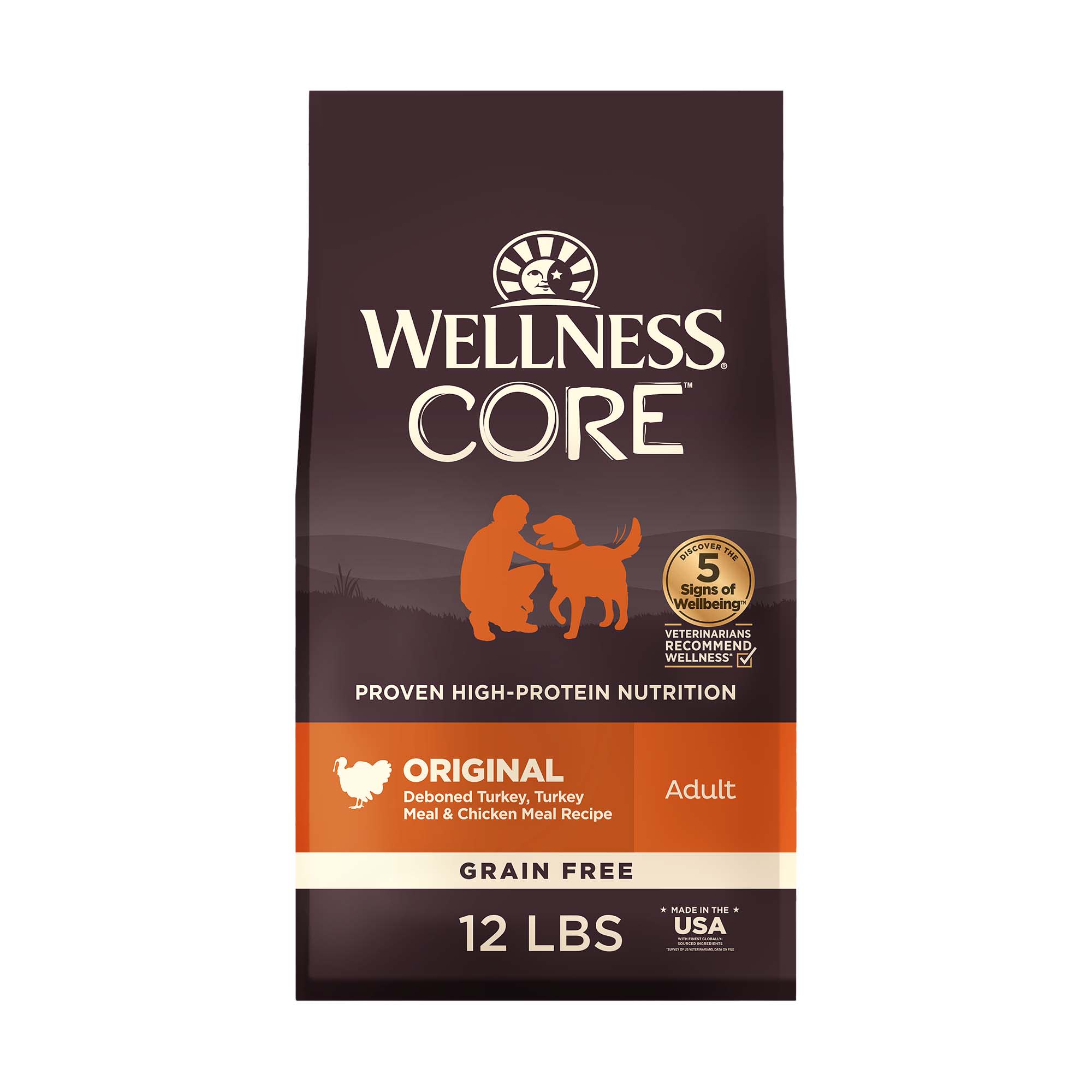 Wellness CORE Grain-Free High-Protein Dry Dog Food, Original Turkey & Chicken, 26-lb Bag