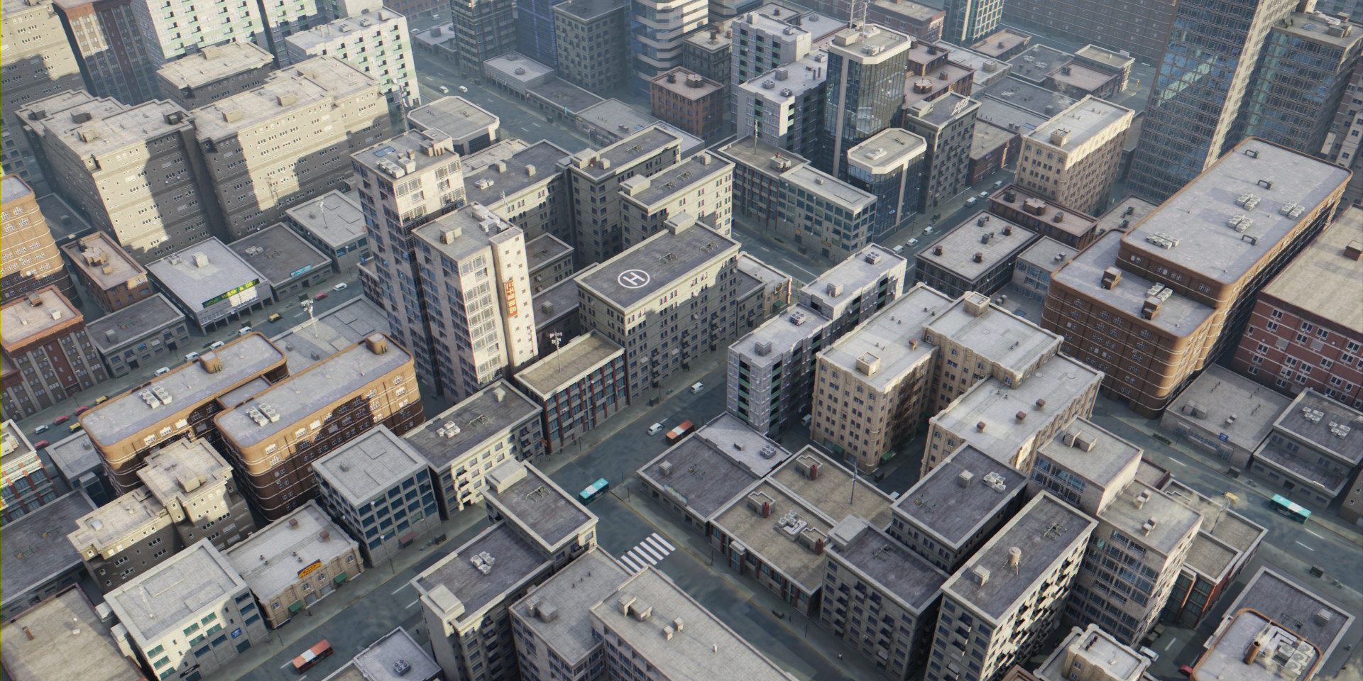 Procedurally generated city buildings