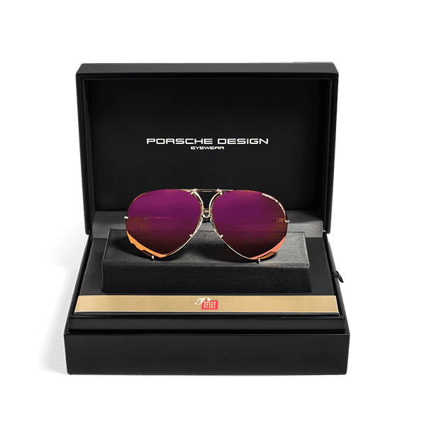 Gold Blue Polygon Retro Metal Sunglasses