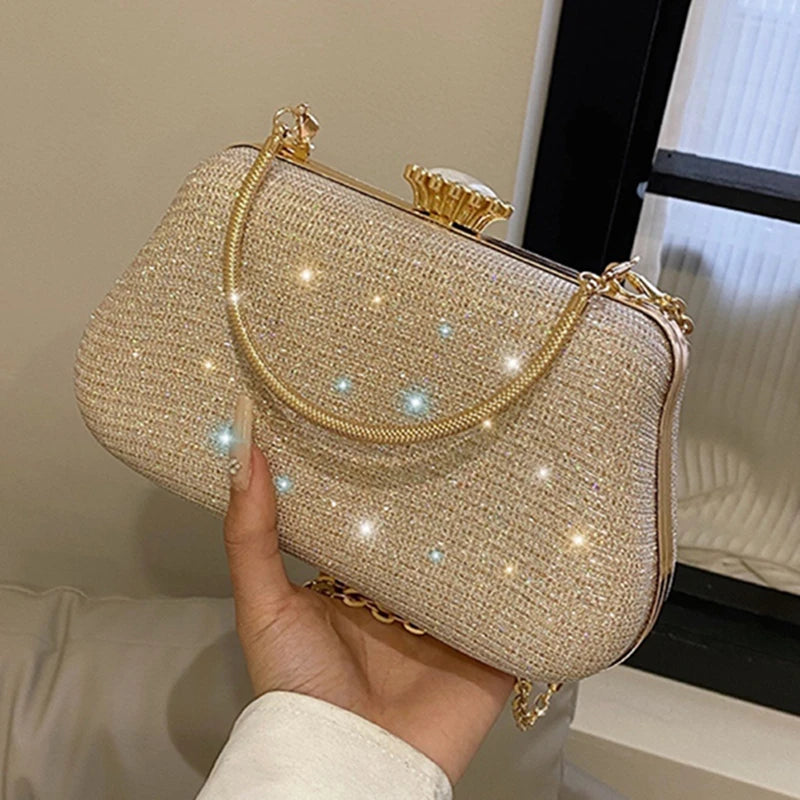 Luulla Glittering Gold Evening Clutch