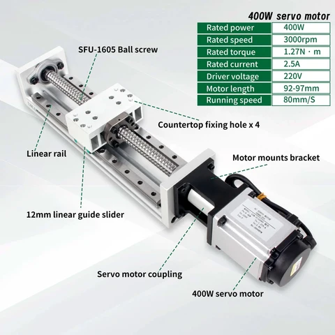 CNC servo linear stage with 400W servo motor