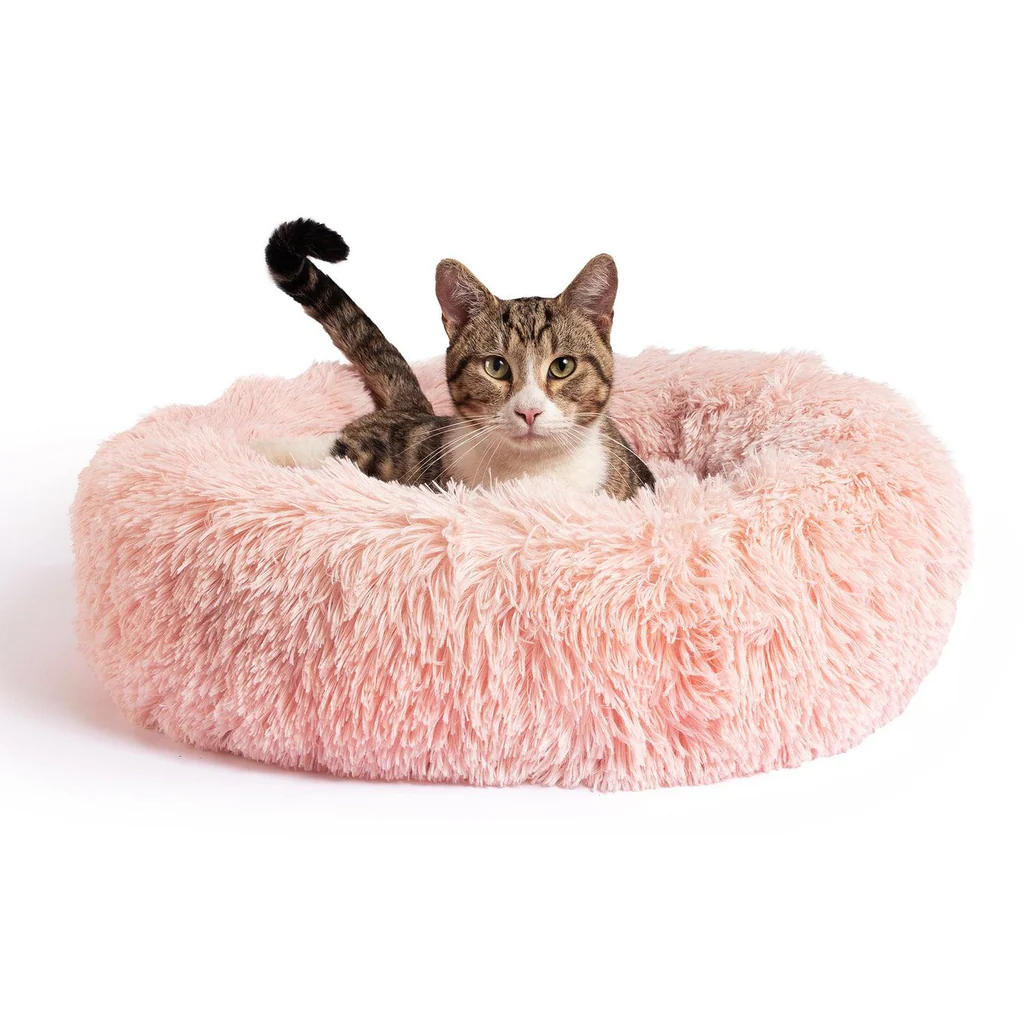 Best Friends by Sheri The Original Calming Shag Fur Donut Cat Bed, 23x23