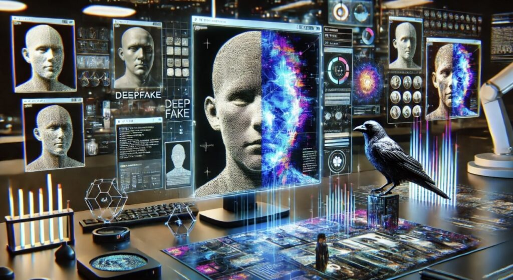 Deepfake detection technology interface showing AI image analysis