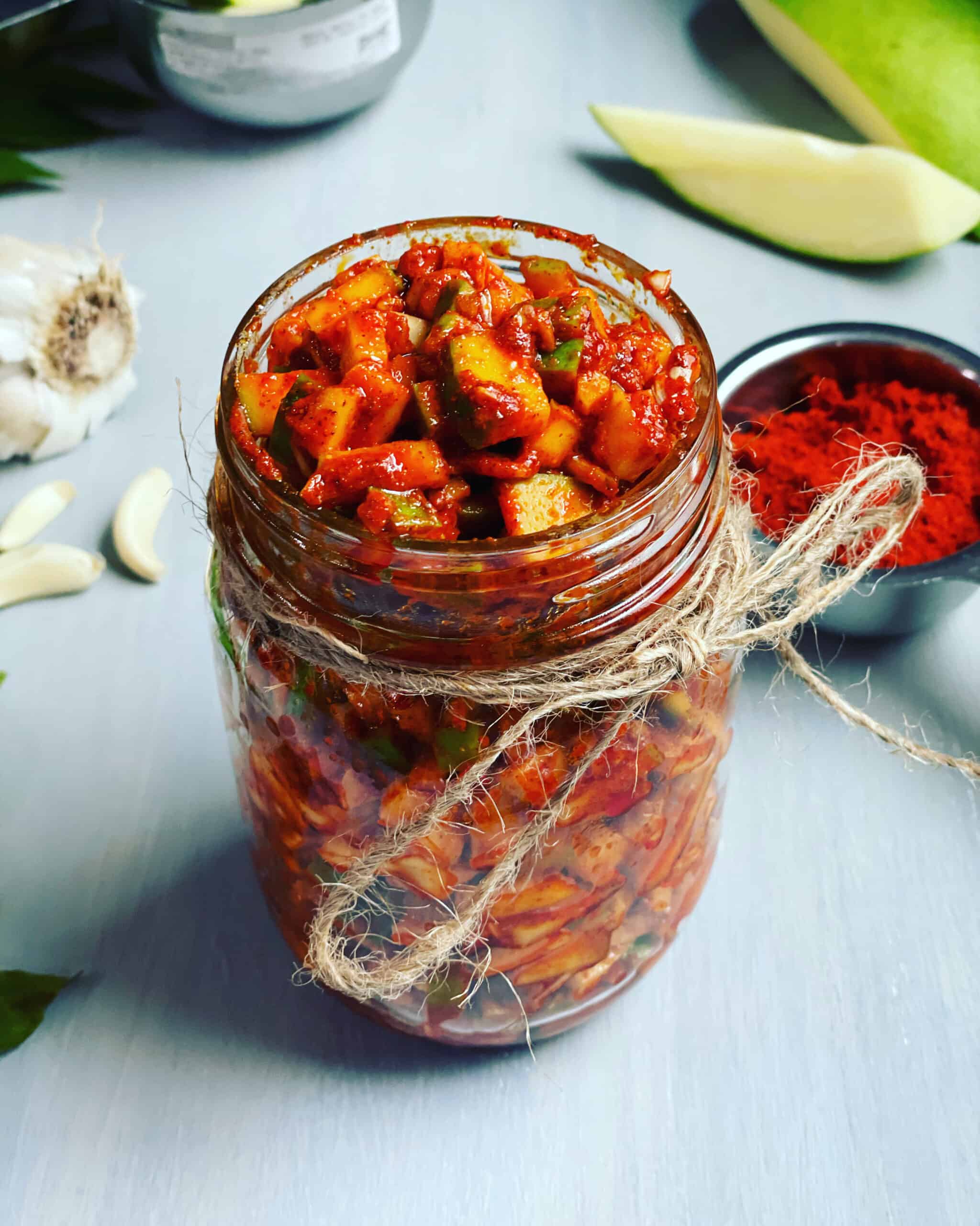 Raw Mango Pickle in jar