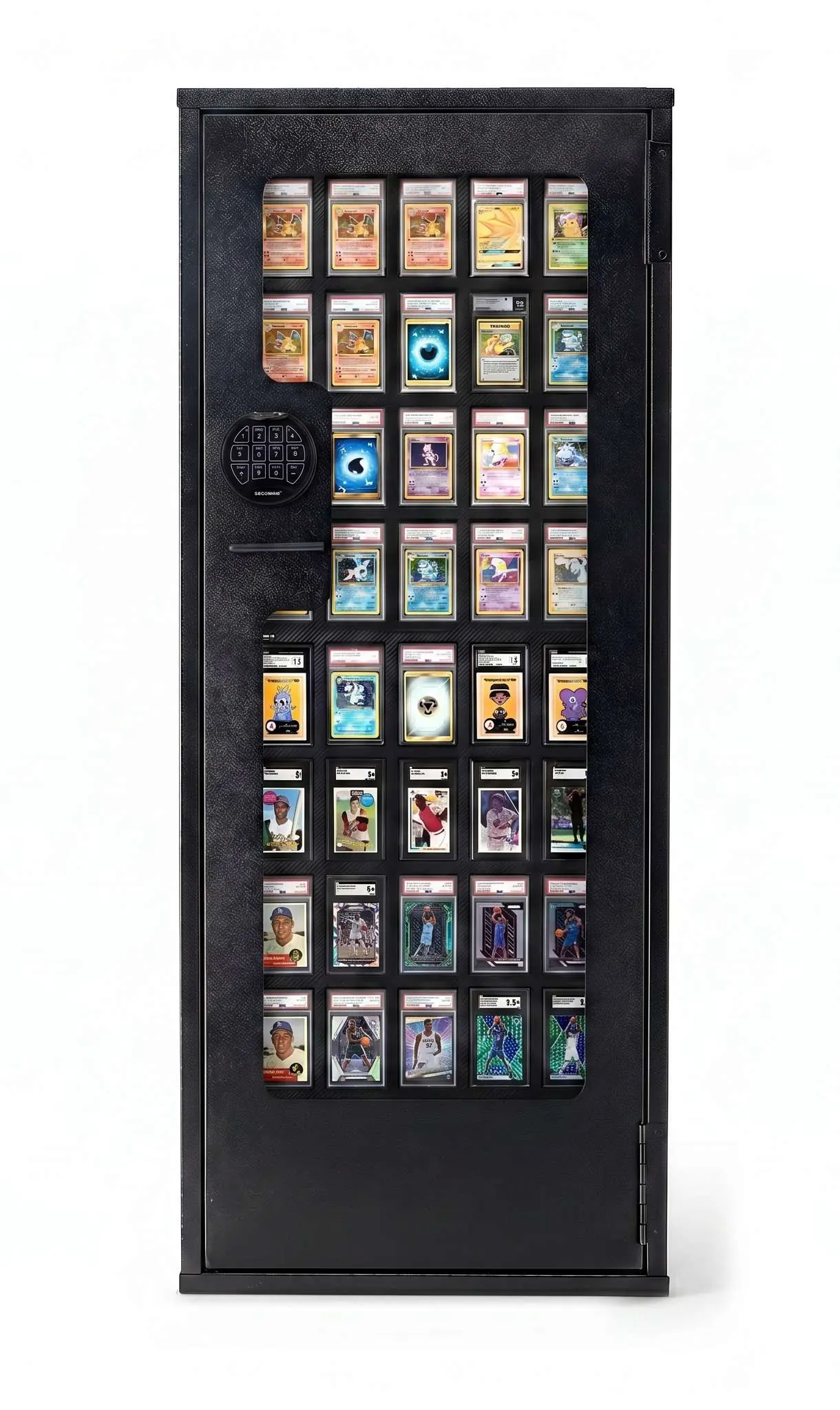 Graded Card Display Cabinet – 40 PSA/BGS/CGC Slabs, Locked & Lit | BlumSafe