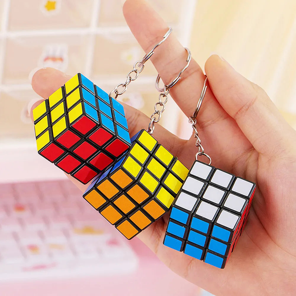 Mini Rubik's Cube Keychain Puzzle Game 3-Pack