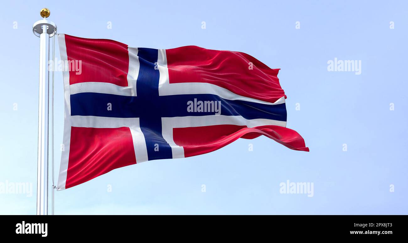 Norwegian Flag - Red with Blue Nordic Cross