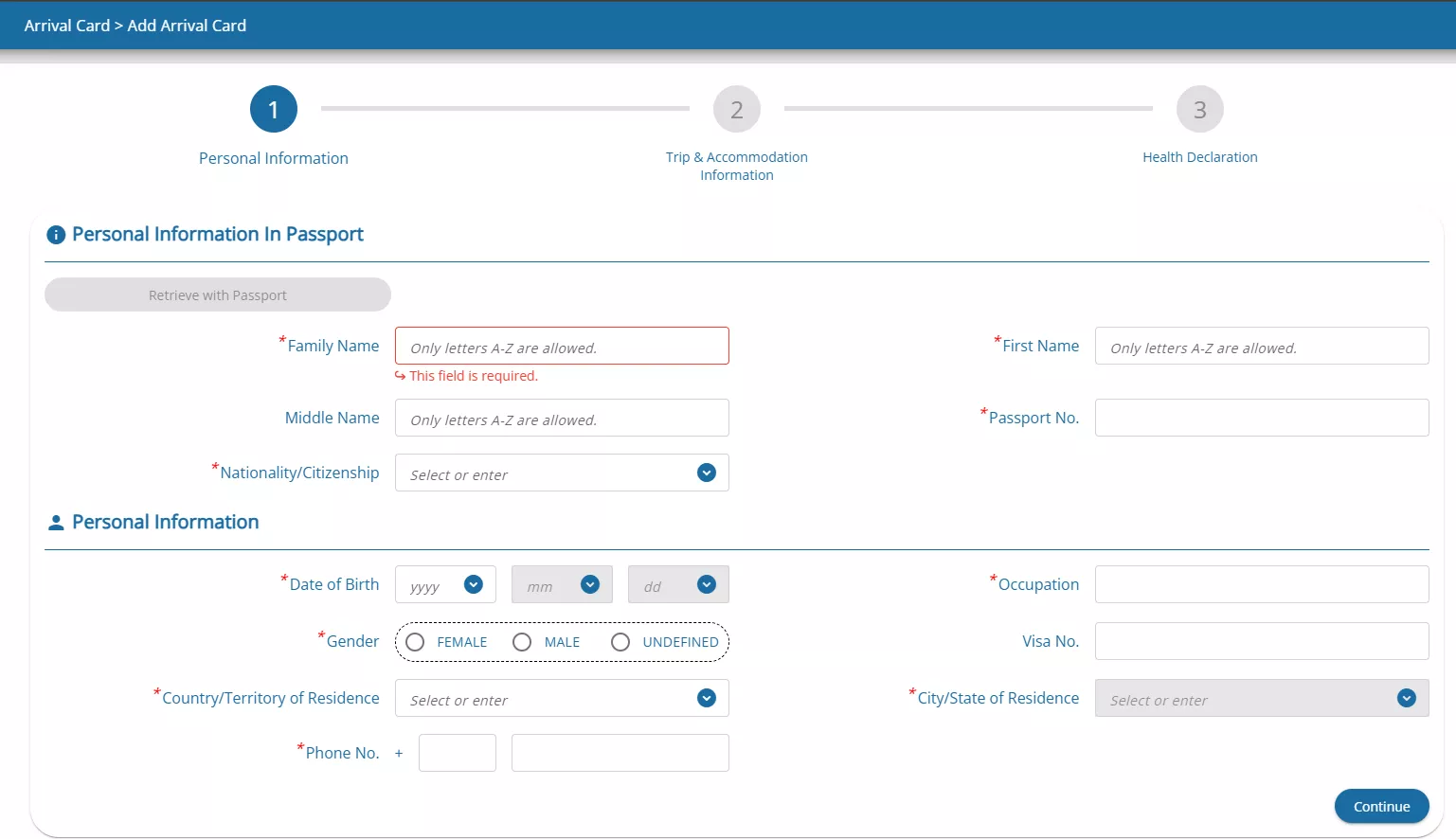 Personal Information Form