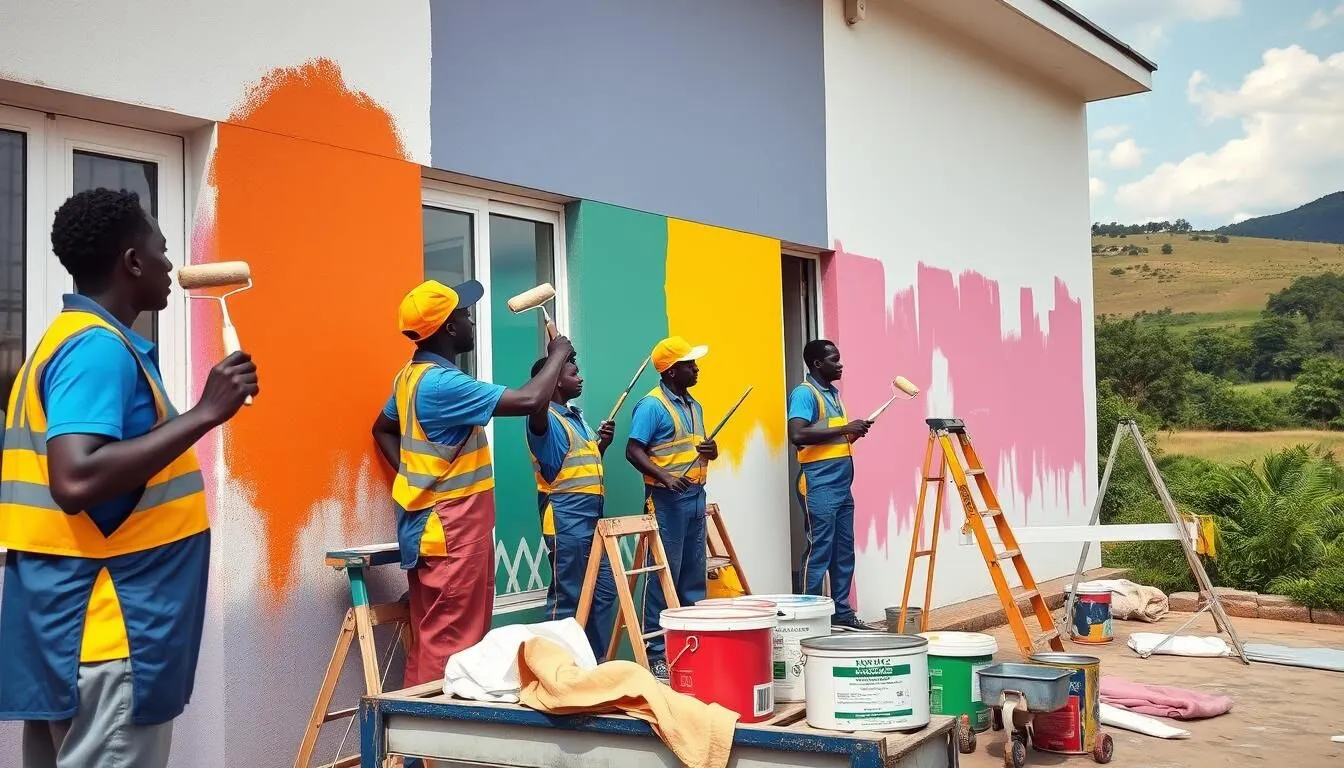 Kenyan painters at work