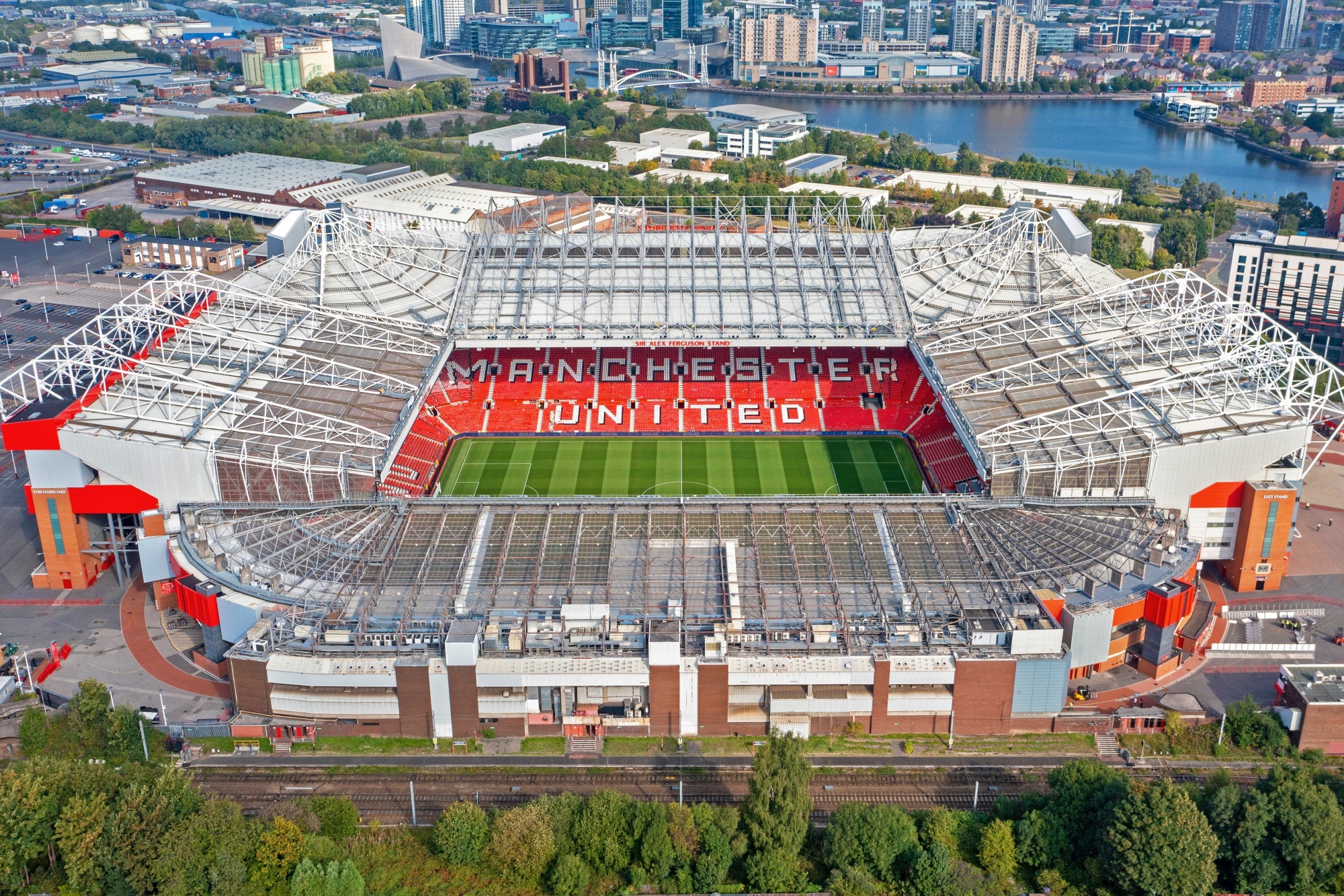 Old Trafford Stadium aerial view