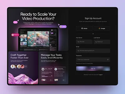 AI Video Production Dashboard Interface
