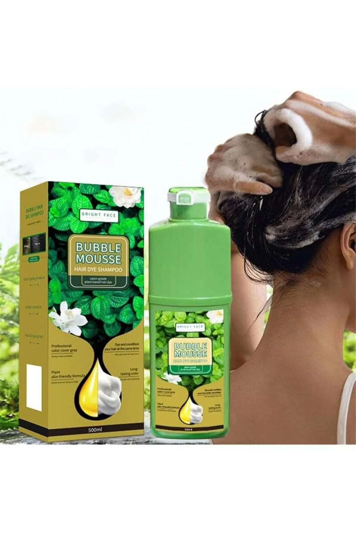استفاده از شامپو رنگ Bright Face Bubble Mousse روی مو - لایف استایل