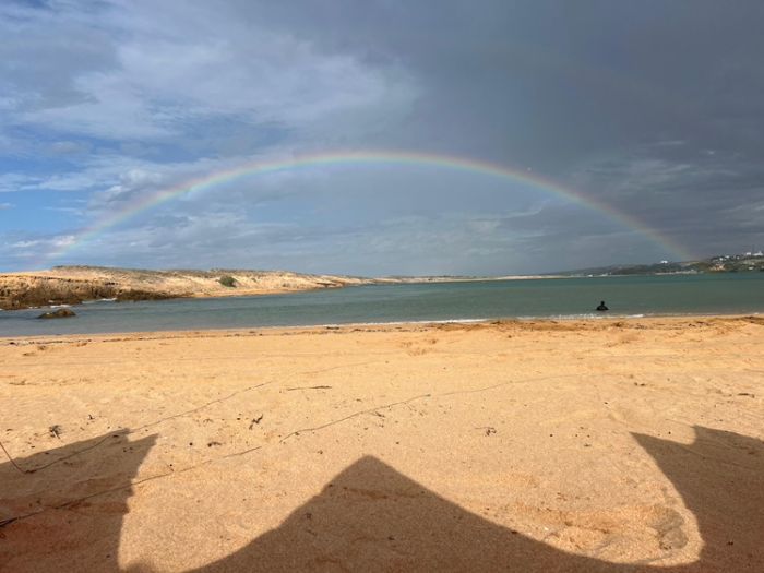 Arc-en-ciel sur la plage de Safi au Maroc