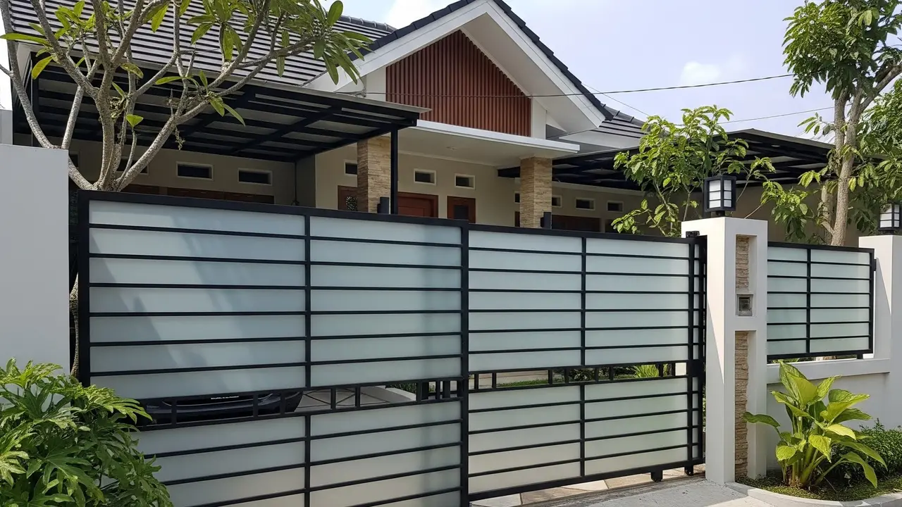 Pagar Besi - Horizontal Frosted