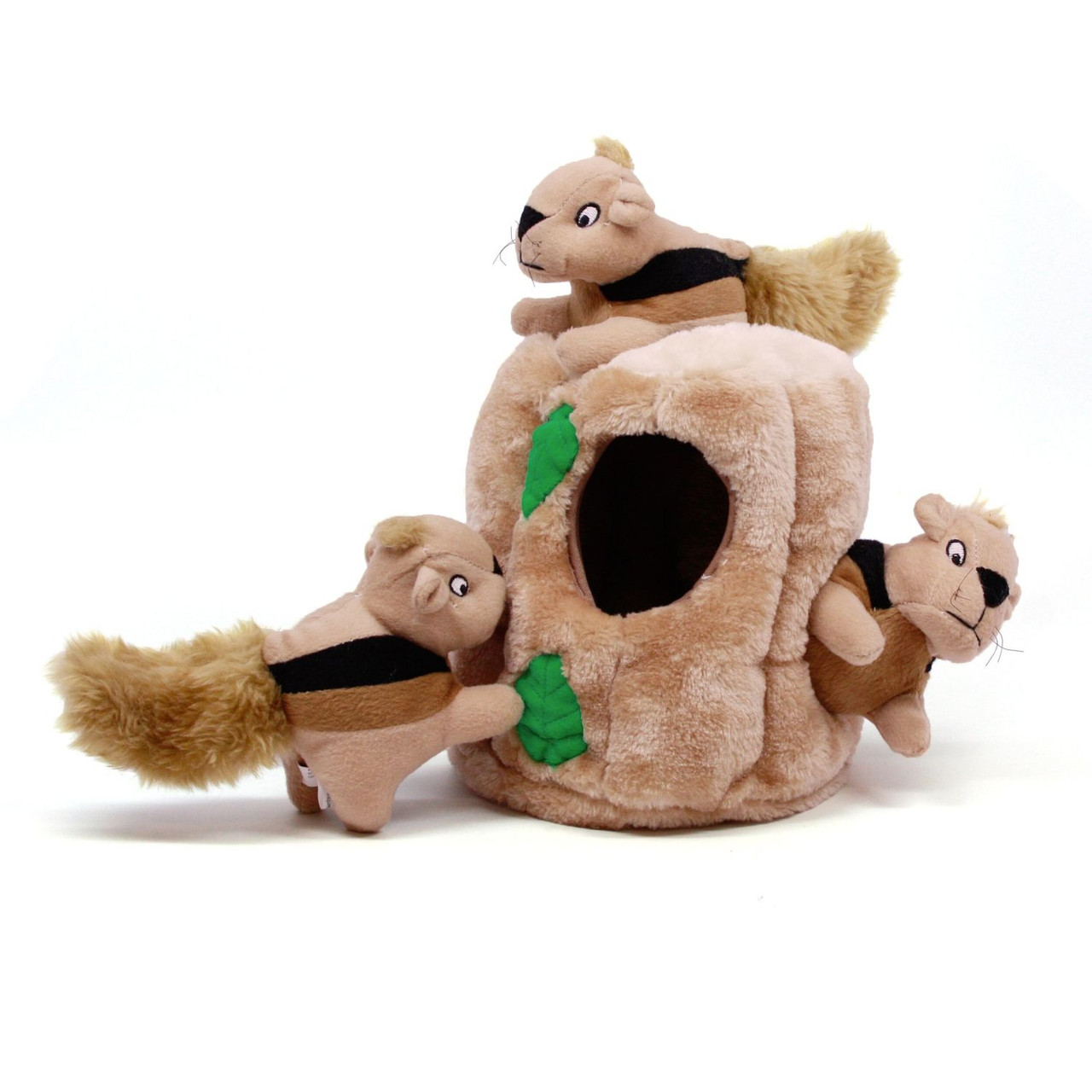 Outward Hound Hide-A-Squirrel Squeaky Puzzle Plush Dog Toy, Large