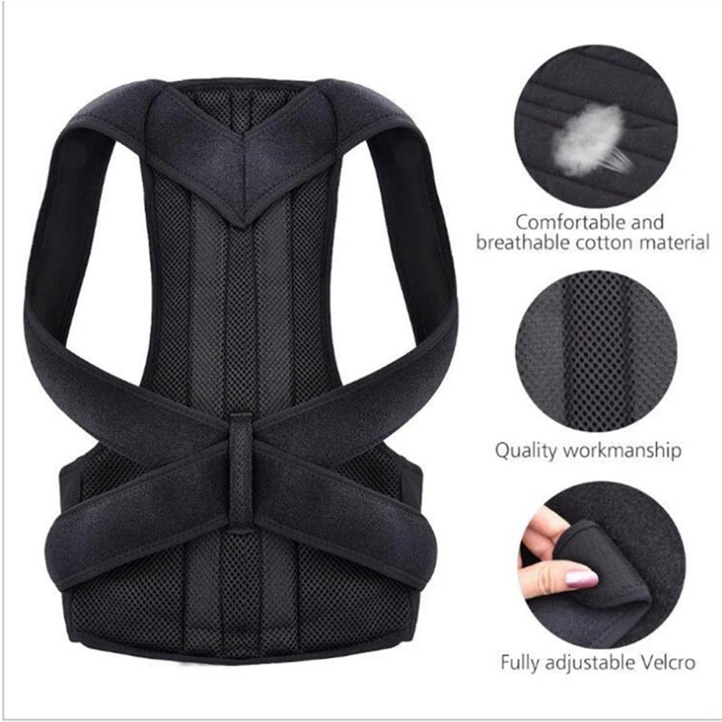 Adjustable Posture Corrector Belt with breathable material and adjustable buckle details