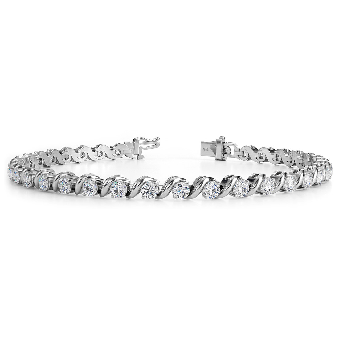Emerald Cut Diamond Tennis Bracelet Gold