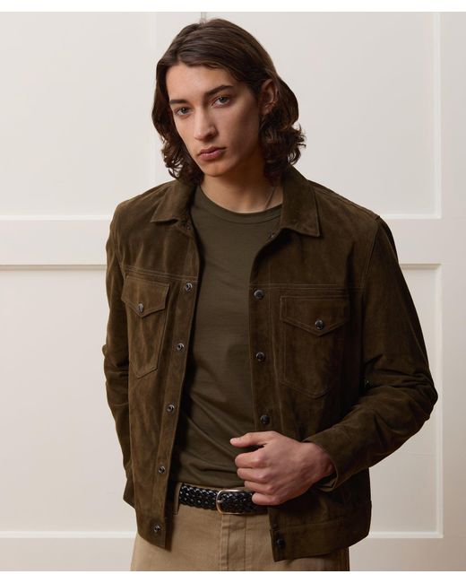 Todd Snyder Men's Italian Suede Snap Dylan Jacket