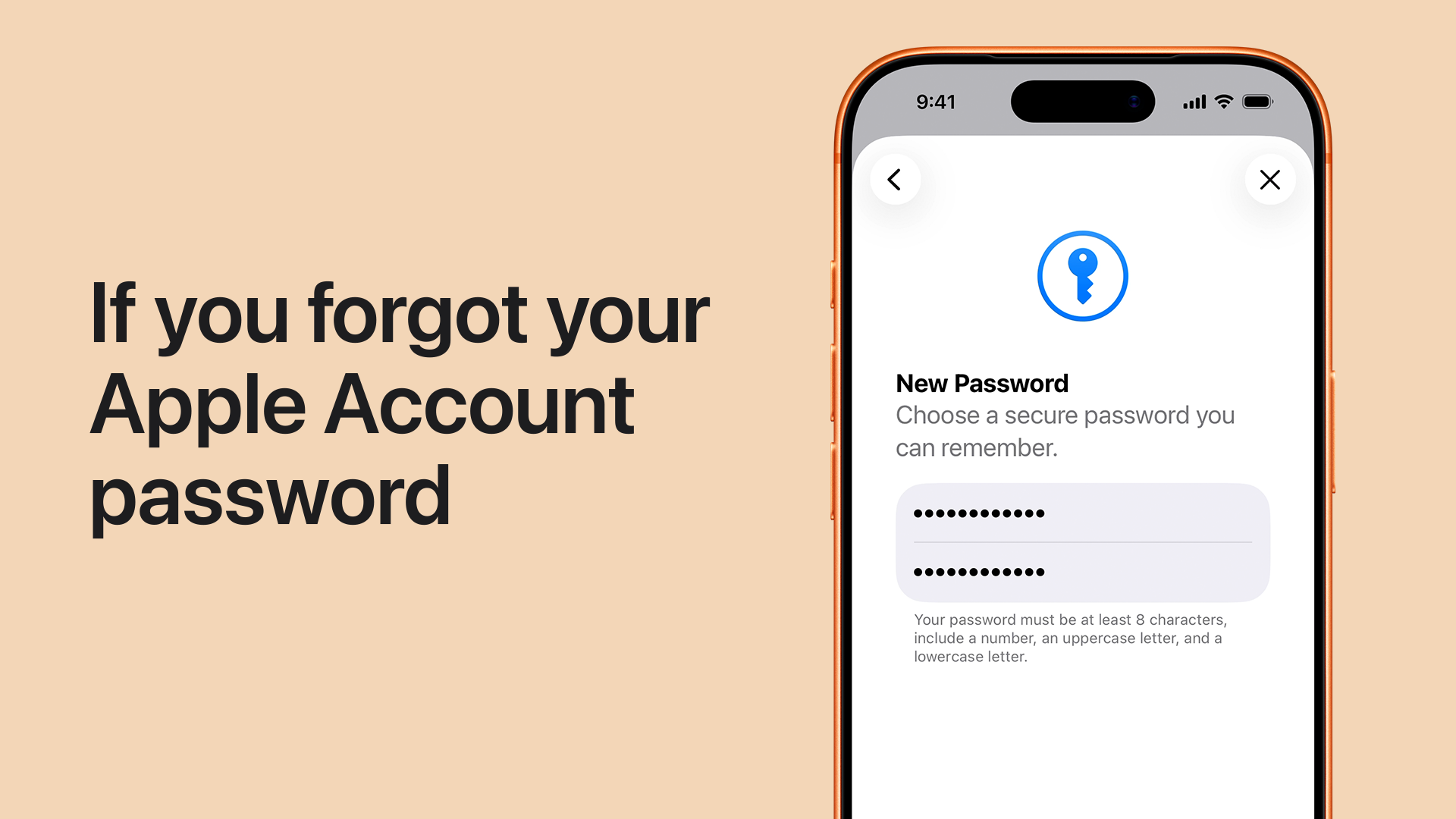 Apple ID忘记密码重置新密码界面