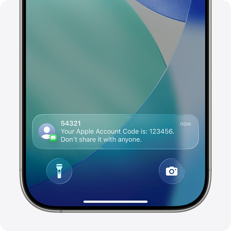 iPhone通知栏显示Apple账户验证码