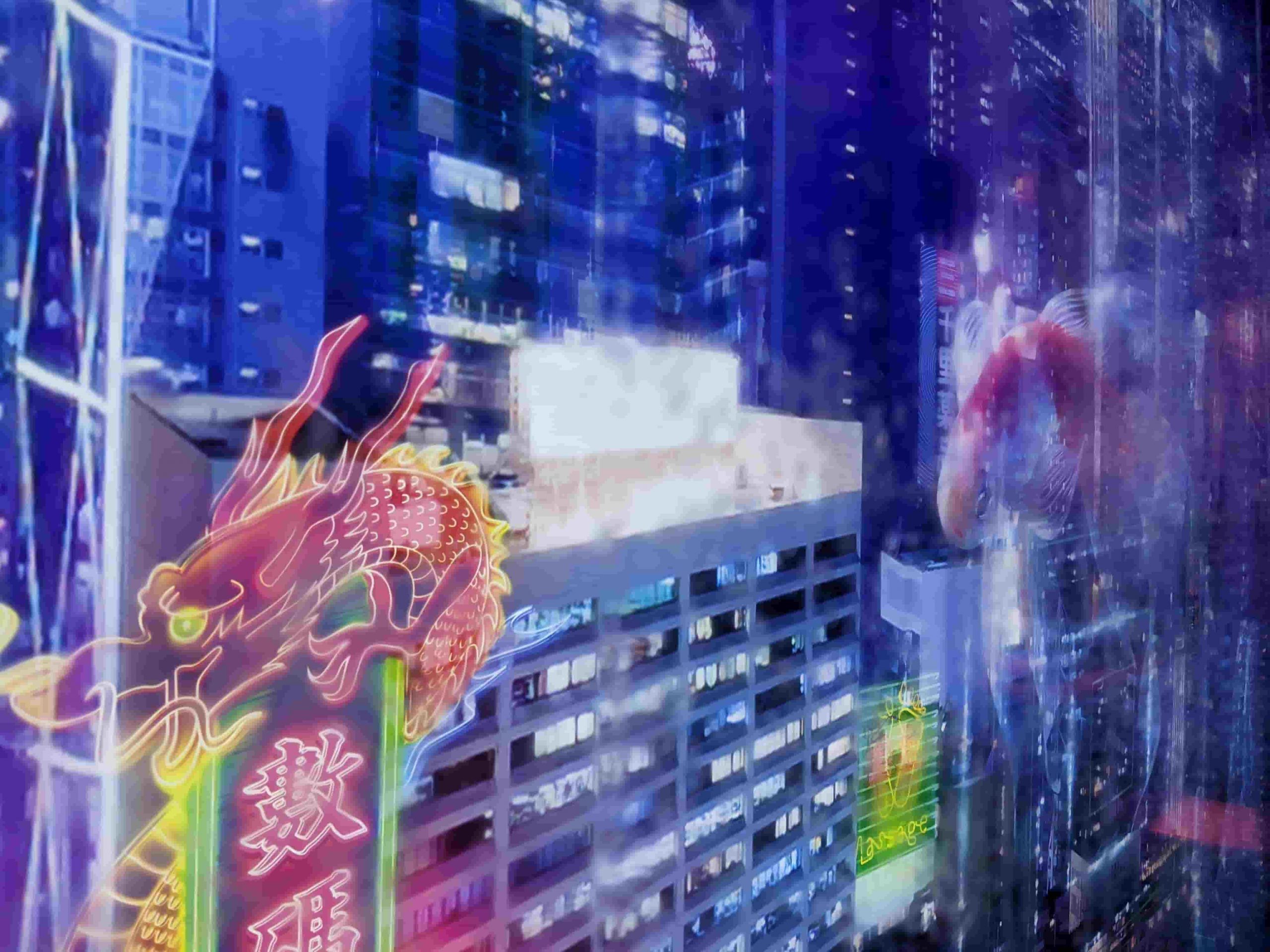 Hong Kong Cyberpunk Cityscape