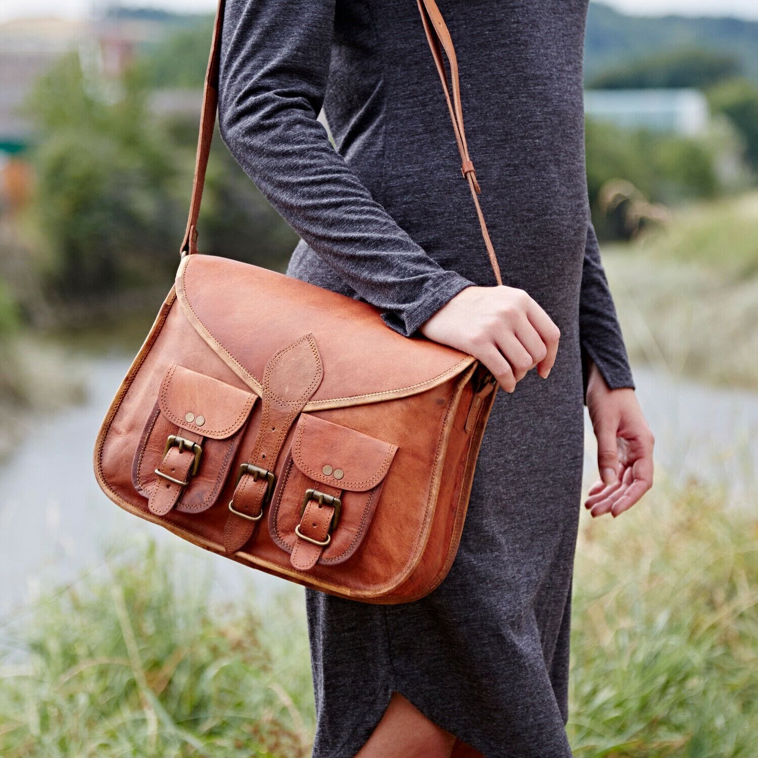Heritage Leather Messenger Satchel