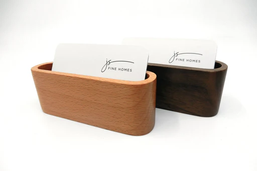 Solid Wood Business Card Display Stand In Dark and Light Stains — Clubcard  Printing USA