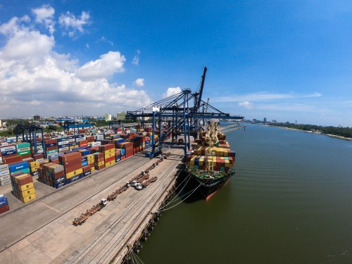 Shipping containers at Mombasa port