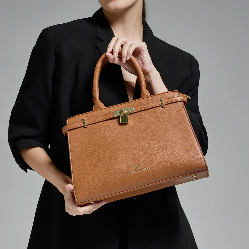 Cuckoos London Elise Brown Leather Satchel