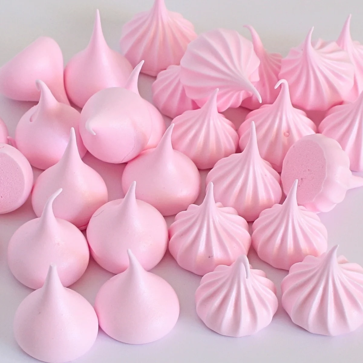 Perfect pink meringue kisses