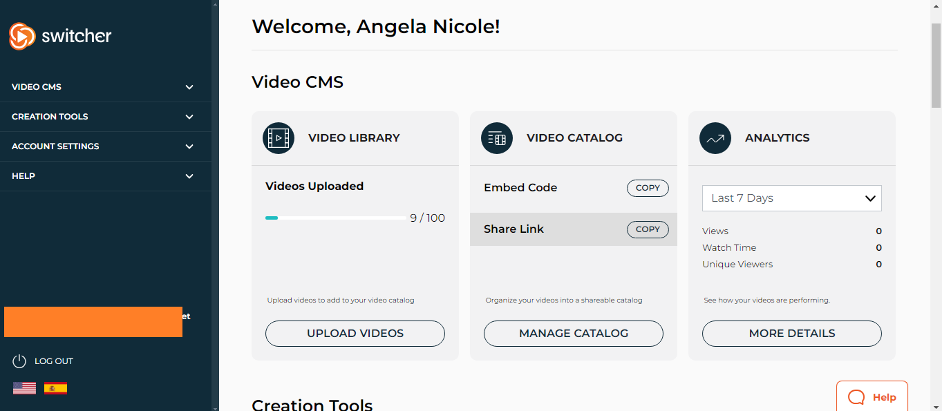 Account switcher dashboard showing multiple connected accounts and status monitoring