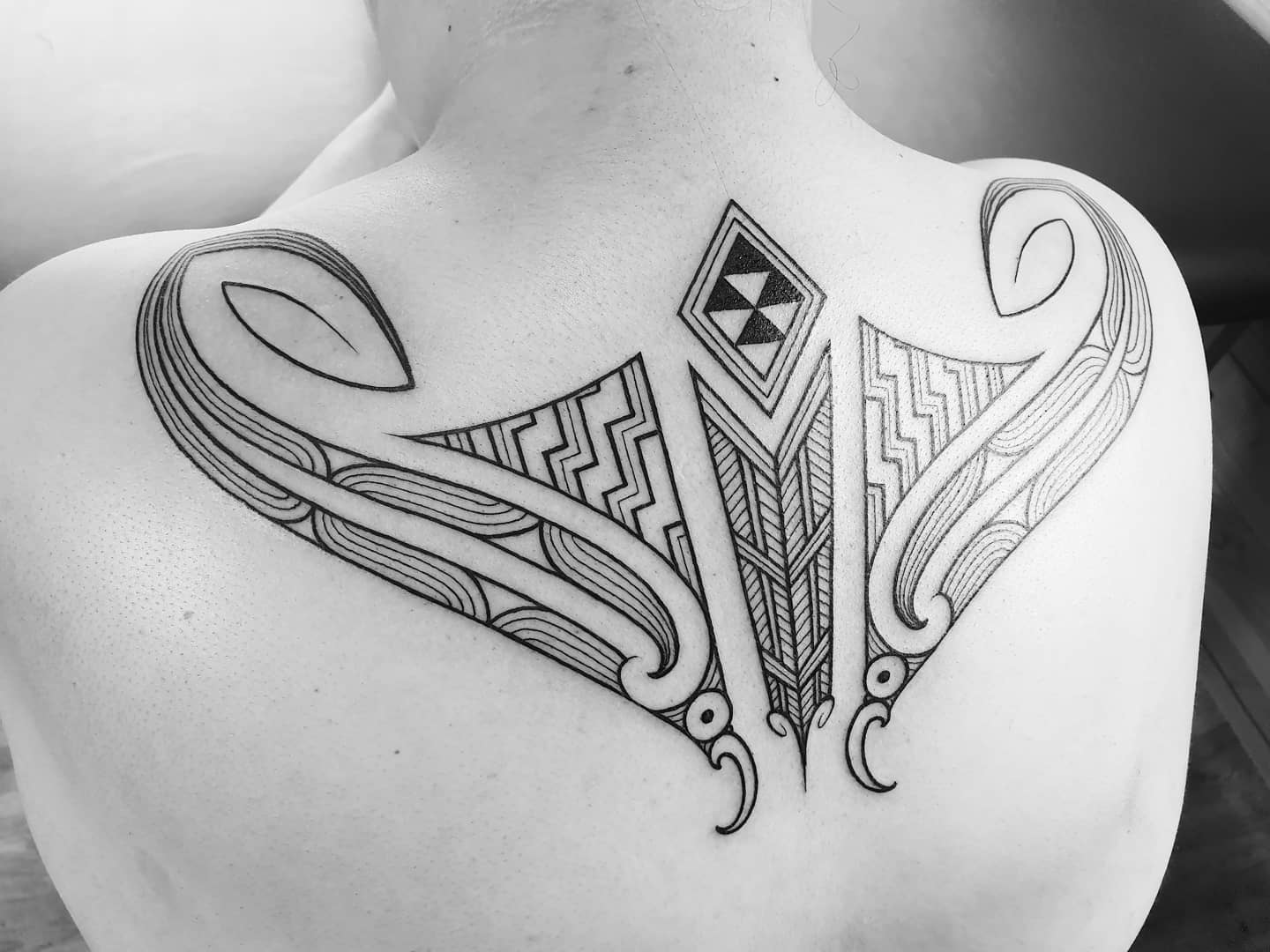 Traditional Māori Tā moko facial tattoo pattern