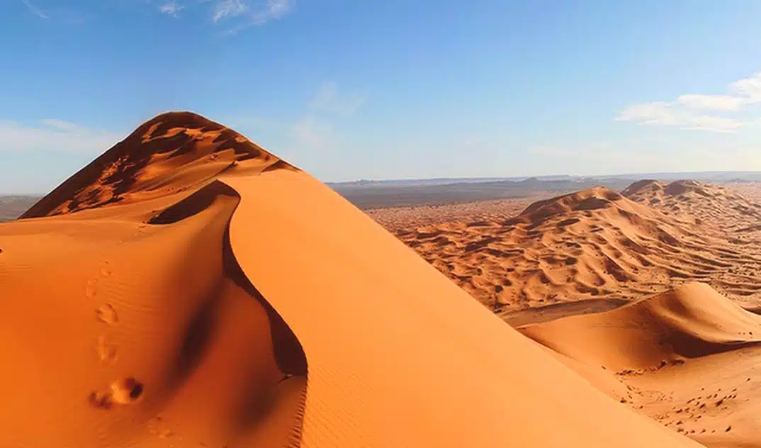 Crête de dune dans l'Erg Chebbi près de Merzouga