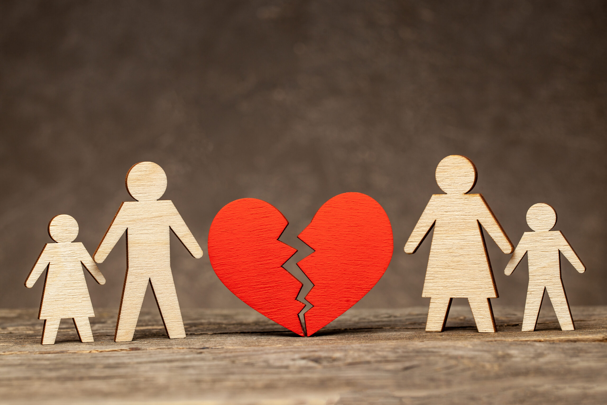Broken family with split heart