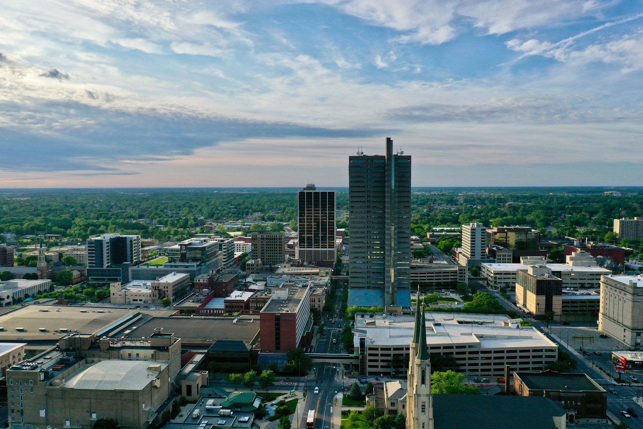 Business district in Fort Wayne