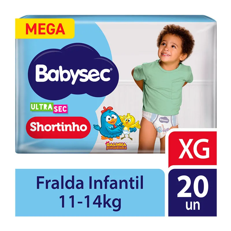 Fralda Babysec Ultrasec Shortinho tamanho XG 20 unidades