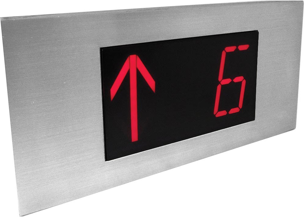 Elevator Position Indicator with Red LED Display and Direction Arrow