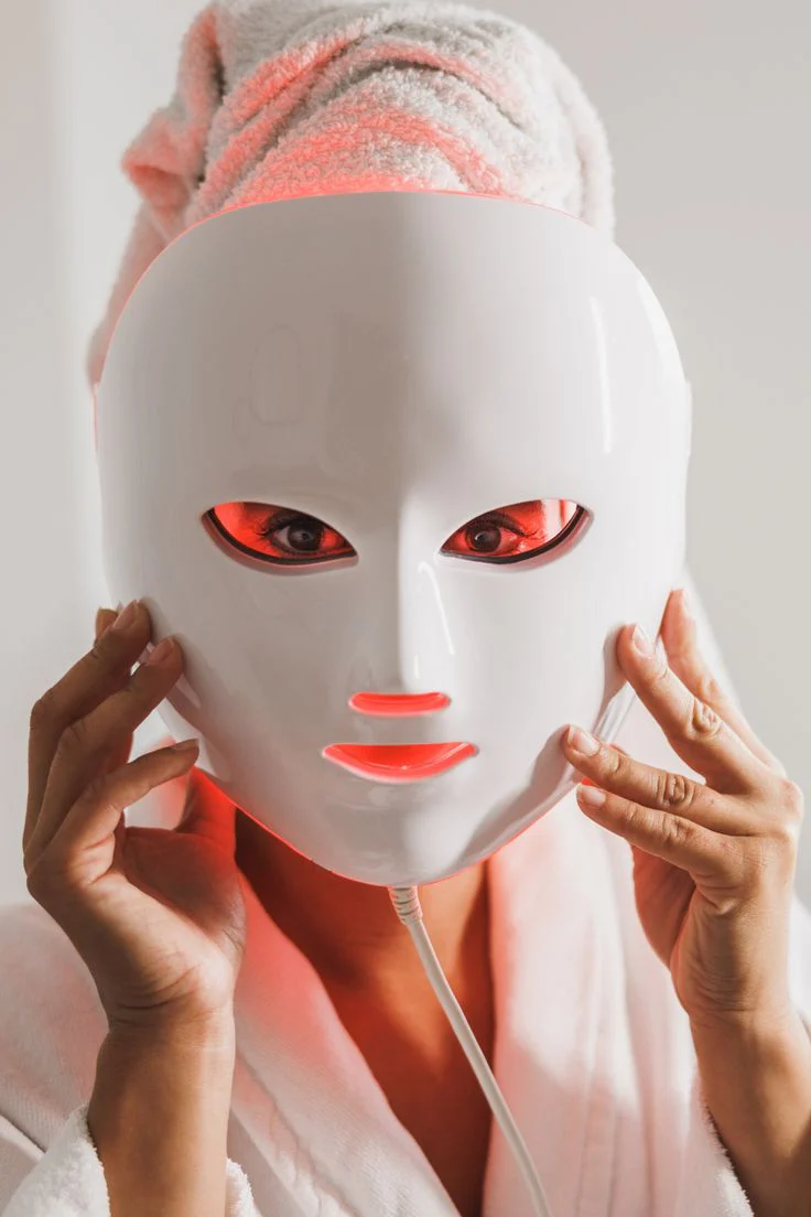 LED light therapy mask designed for facial treatment