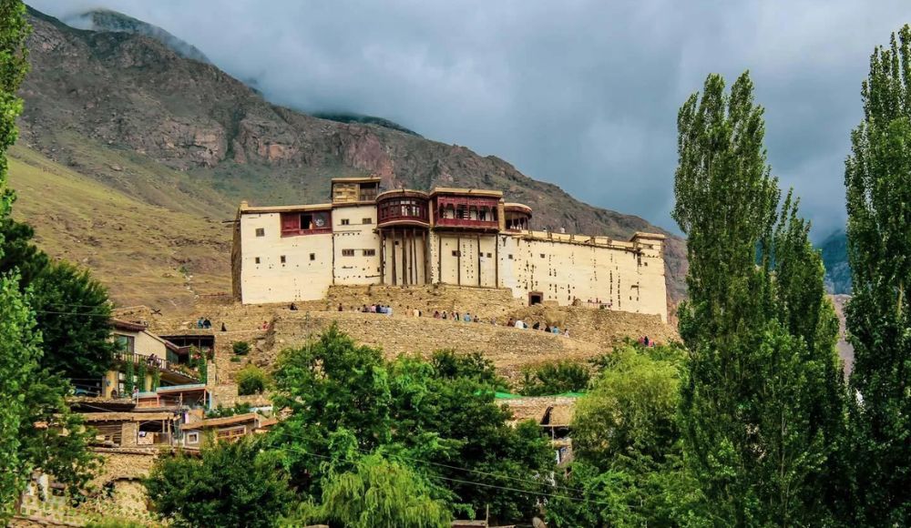 Hunza Valley Baltit Fort ancient landmark with mountain backdrop